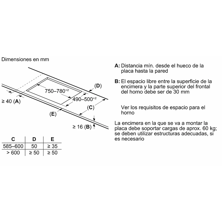 Serie 6 Placa de inducción 80 cm Negro, con perfiles 7