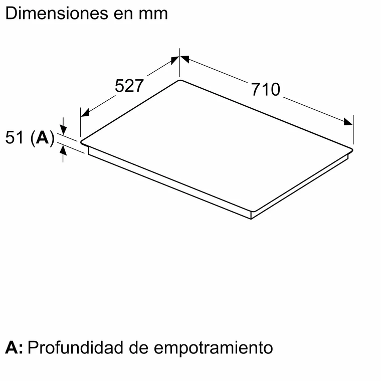 Serie 6 Placa de inducción 70 cm Negro, con perfiles 6