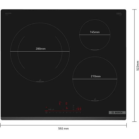 Serie 6 Placa de inducción 60 cm Negro, sin perfiles