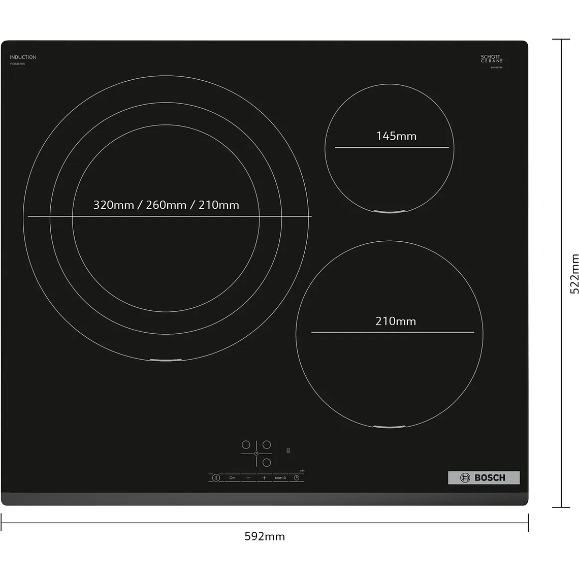 Serie 4 Placa de inducción 60 cm Negro, sin perfiles 5