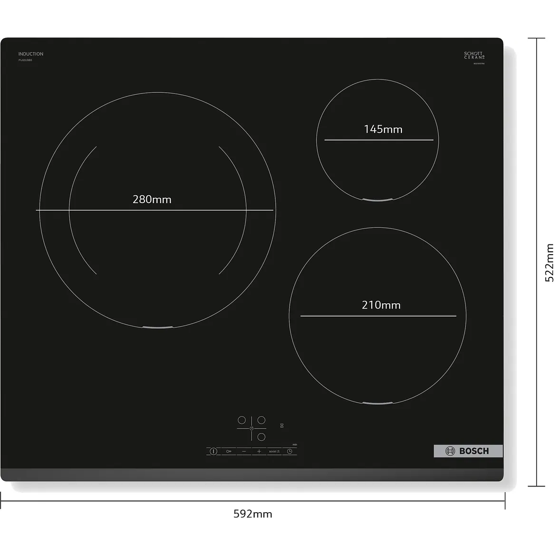 Serie 4 Placa de inducción 60 cm Negro, sin perfiles 5