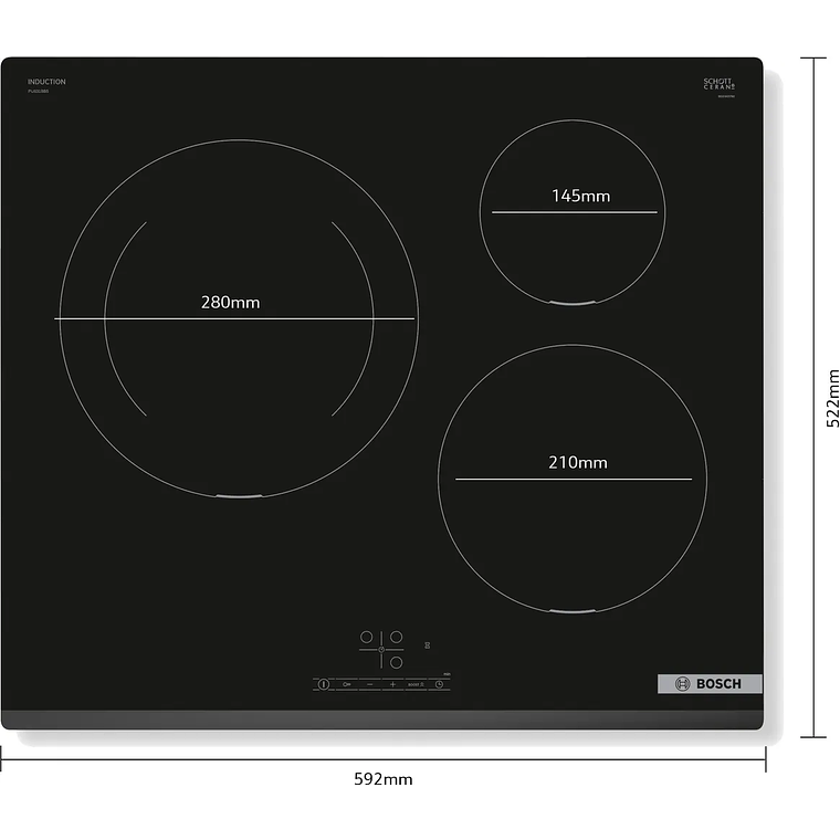 Serie 4 Placa de inducción 60 cm Negro, sin perfiles 5