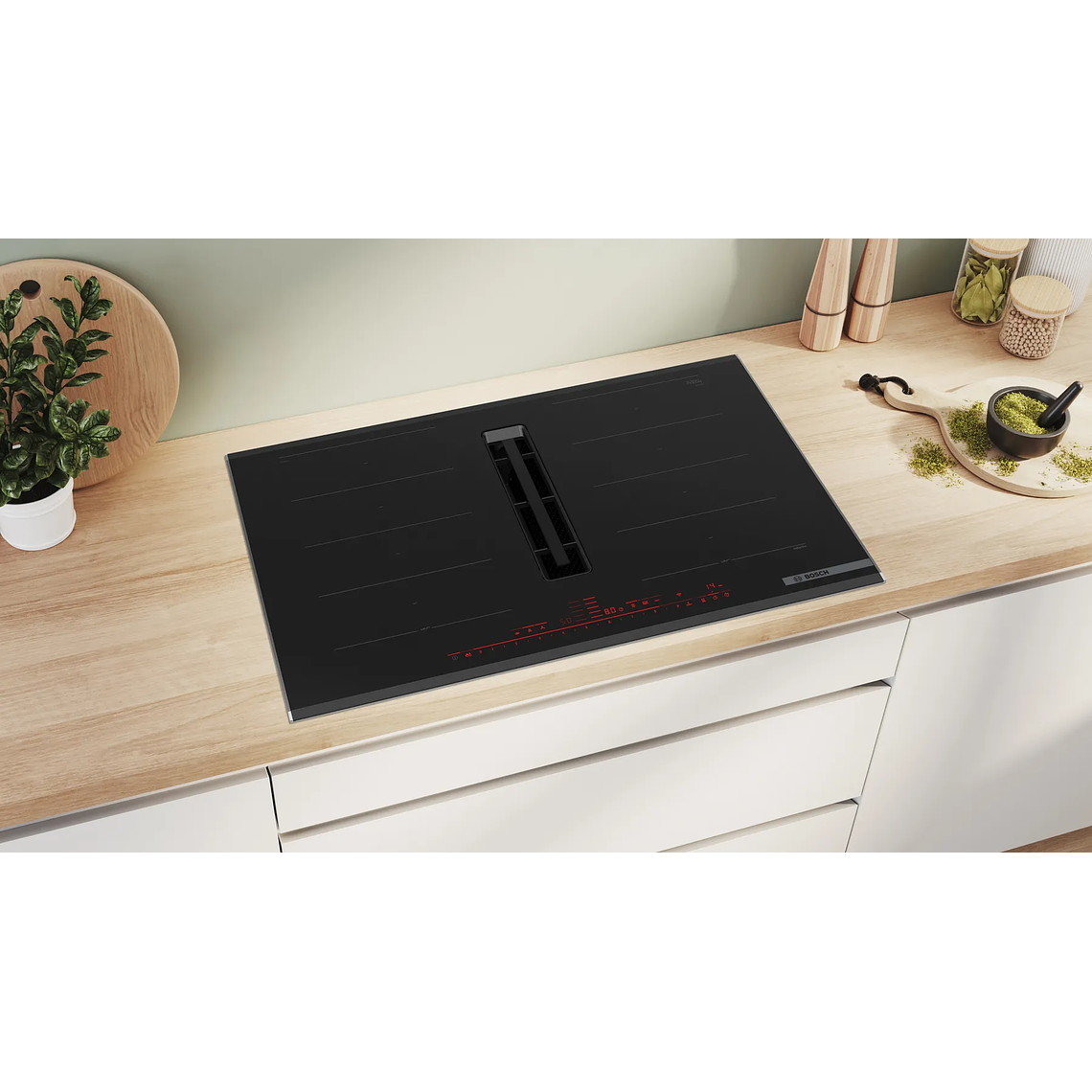 Serie 8 Placa de inducción con extractor integrado 80 cm con perfiles 5