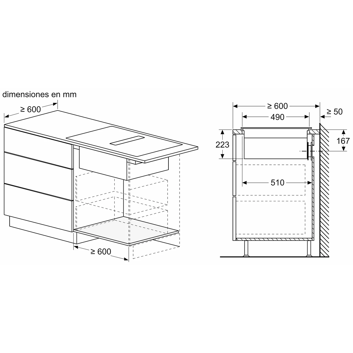 Serie 4 Placa de inducción con extractor integrado 80 cm sin perfiles 15