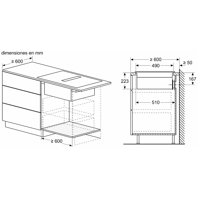 Serie 4 Placa de inducción con extractor integrado 60 cm sin perfiles 13