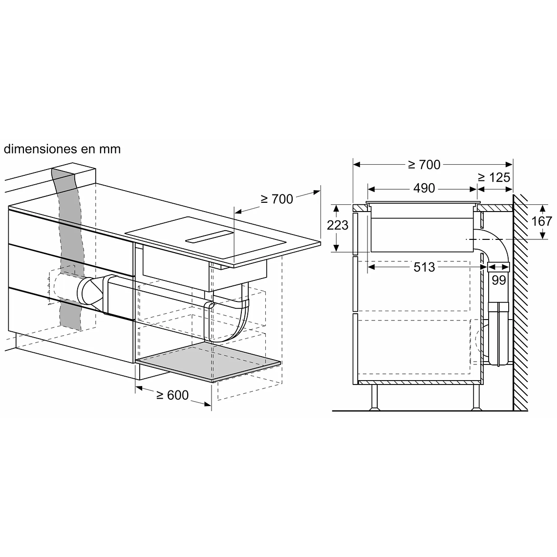 Serie 4 Placa de inducción con extractor integrado 60 cm sin perfiles 14