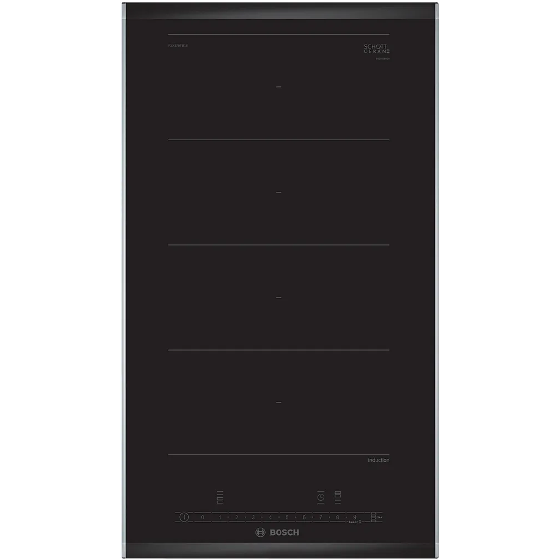 Serie 6 Placa dominó, inducción 30 cm Negro, con perfiles 1