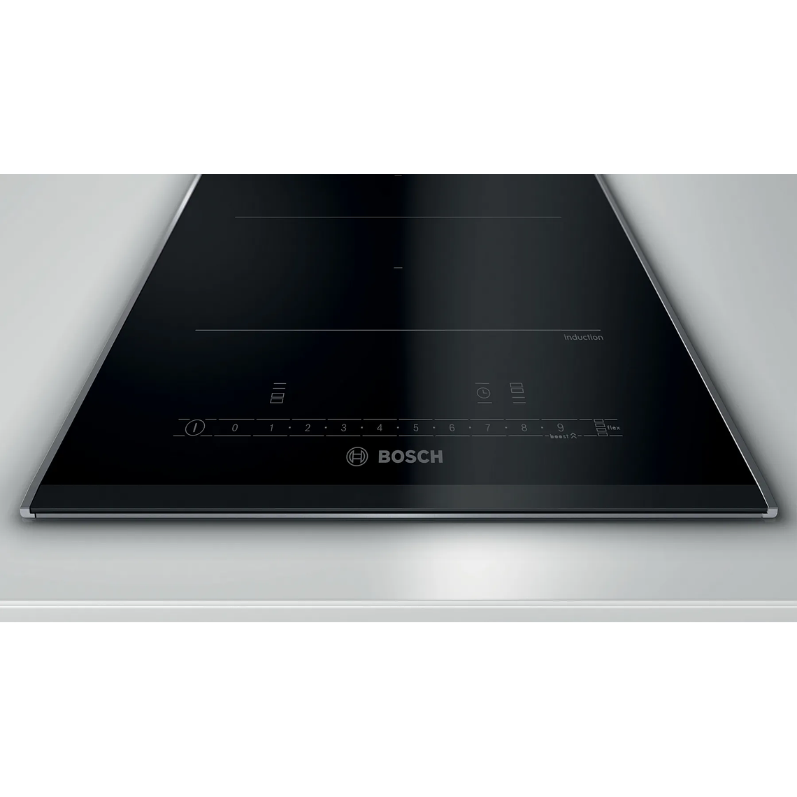 Serie 6 Placa dominó, inducción 30 cm Negro, con perfiles 3