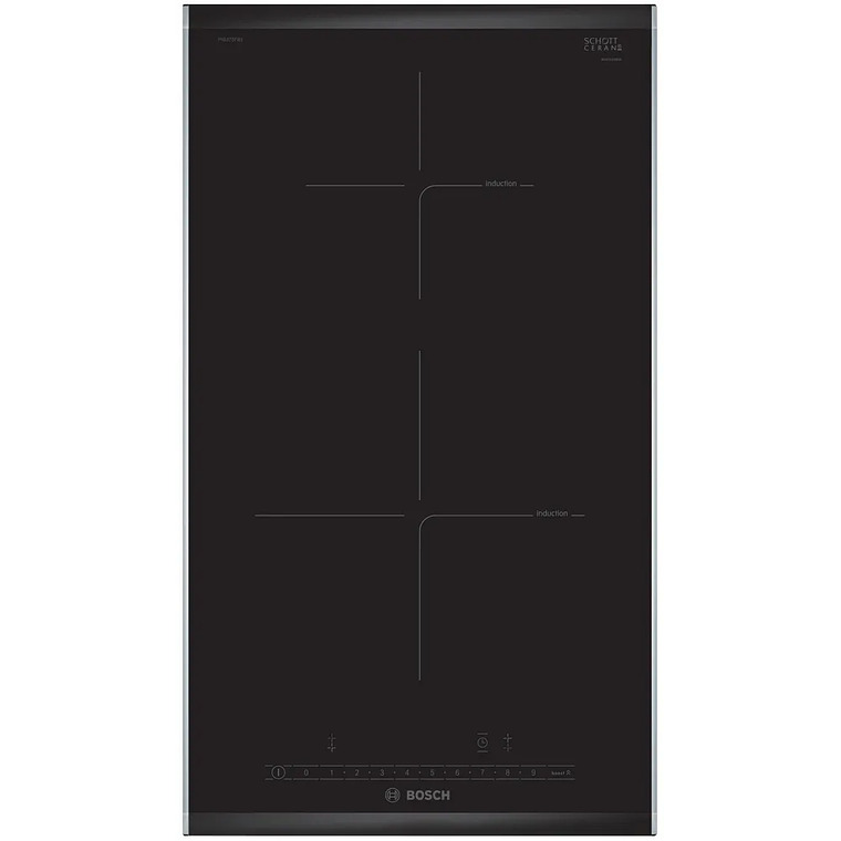 Serie 6 Placa dominó, Inducción 30 cm Negro, con perfiles 1