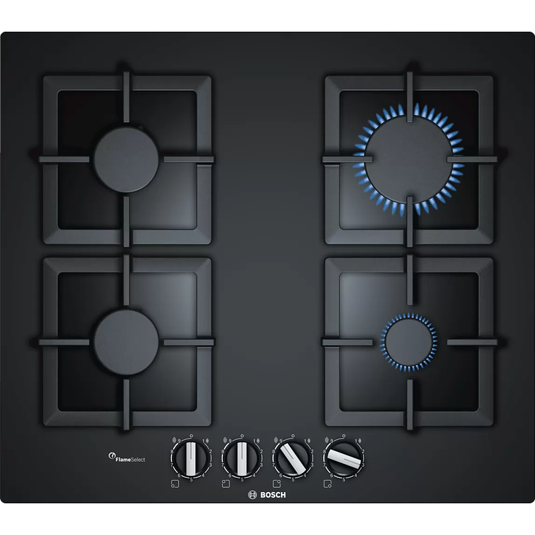 Serie 6 Placa de gas 60 cm Vidrio templado, Negro Gas Licuado 1