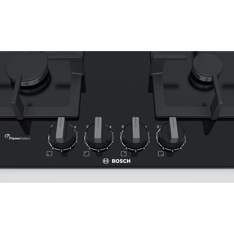 Serie 6 Placa de gas 60 cm Vidrio templado, Negro Gas Licuado 3