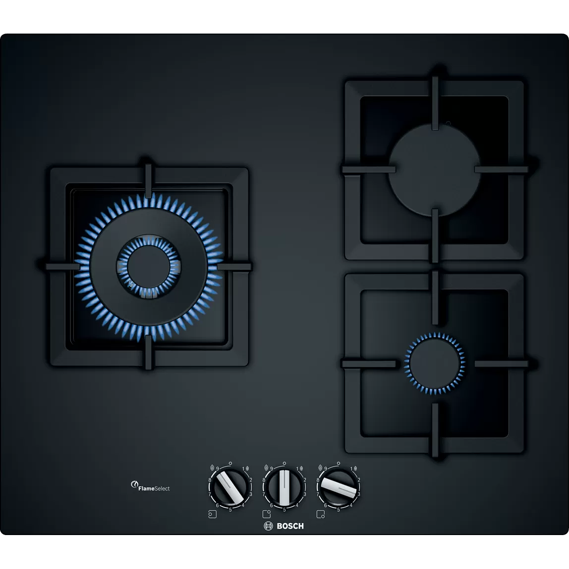 Serie 6 Placa de gas 60 cm Vidrio templado, Negro Gas Natural 1