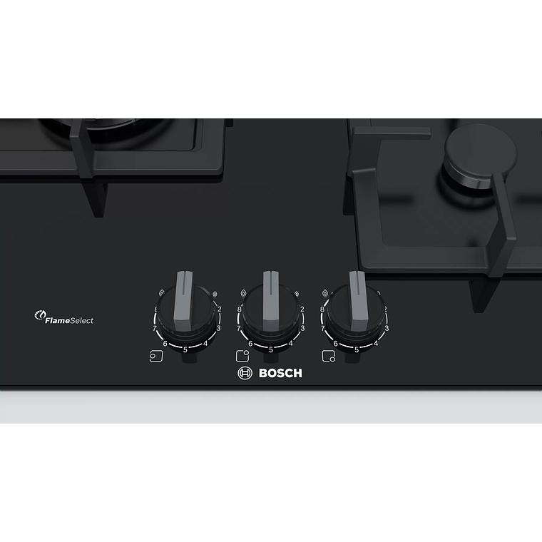 Serie 6 Placa de gas 60 cm Vidrio templado, Negro Gas Natural 3