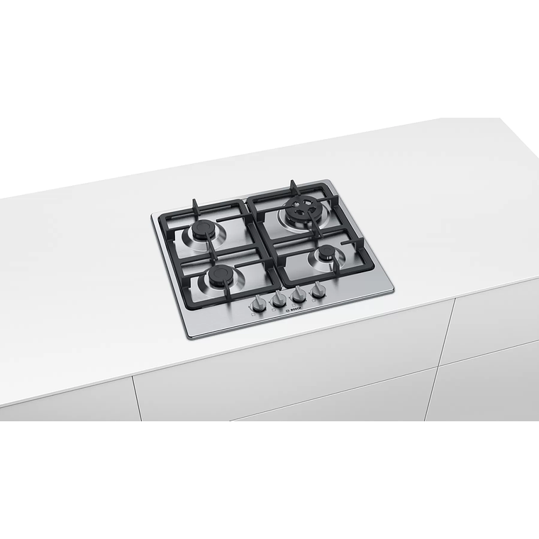 Serie 4 Placa de gas 60 cm Acero Gas Licuado 6