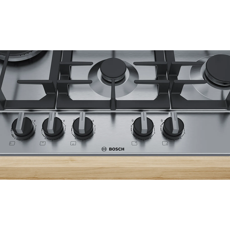 Serie 6 Placa de gas 75 cm Acero Gas Natural 2