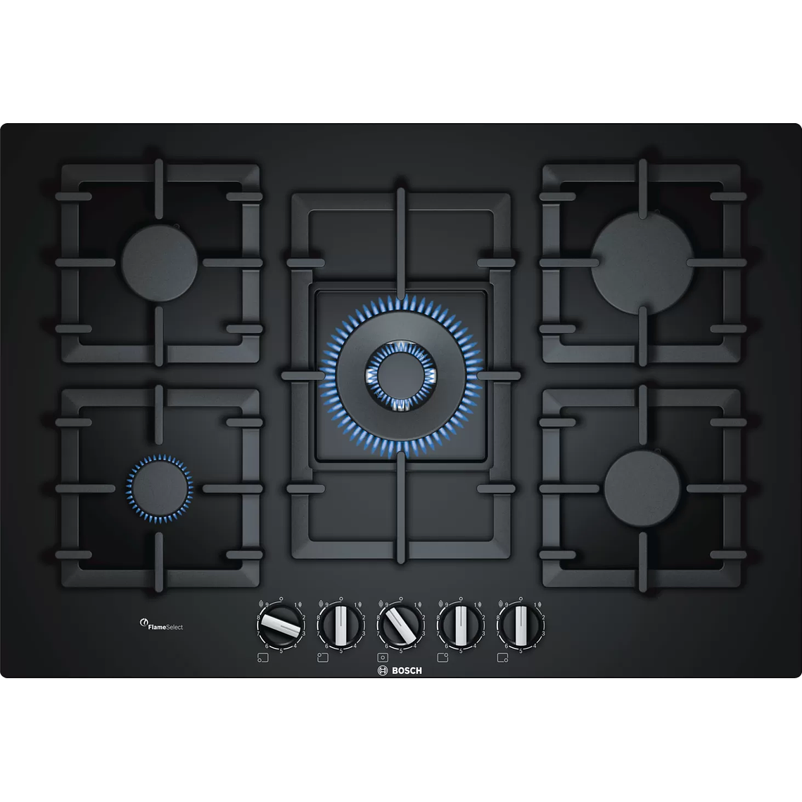 Serie 6 Placa de gas 75 cm Vidrio templado, Negro Gas Licuado 1