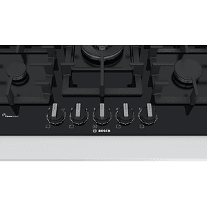 Serie 6 Placa de gas 75 cm Vidrio templado, Negro Gas Natural