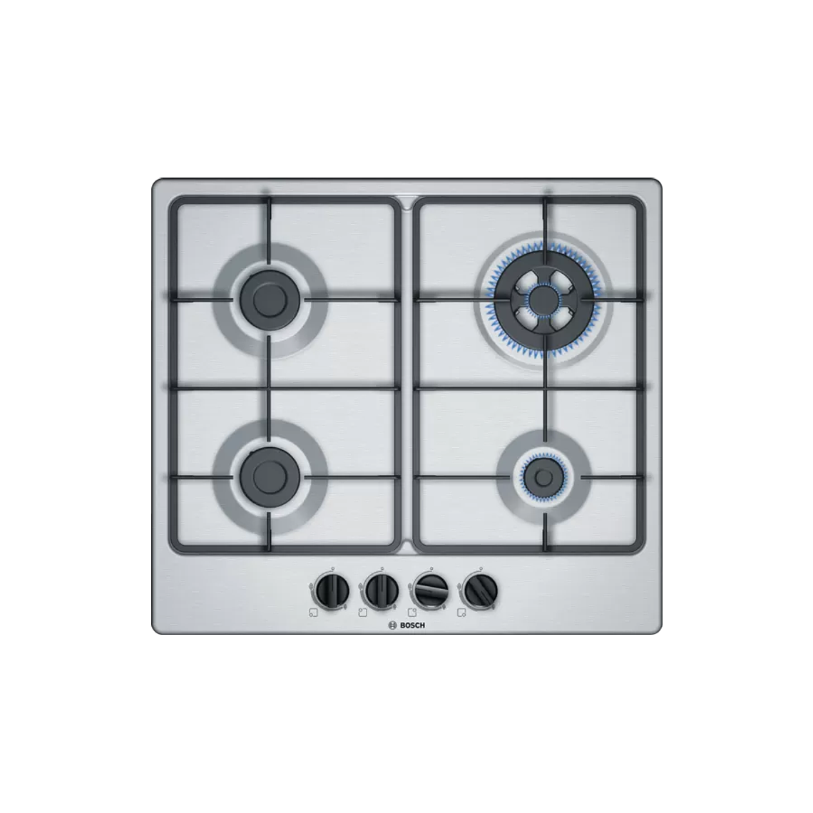 Encimera 4 Quemadores 60 cm Acero Inoxidable Gas Natural 1