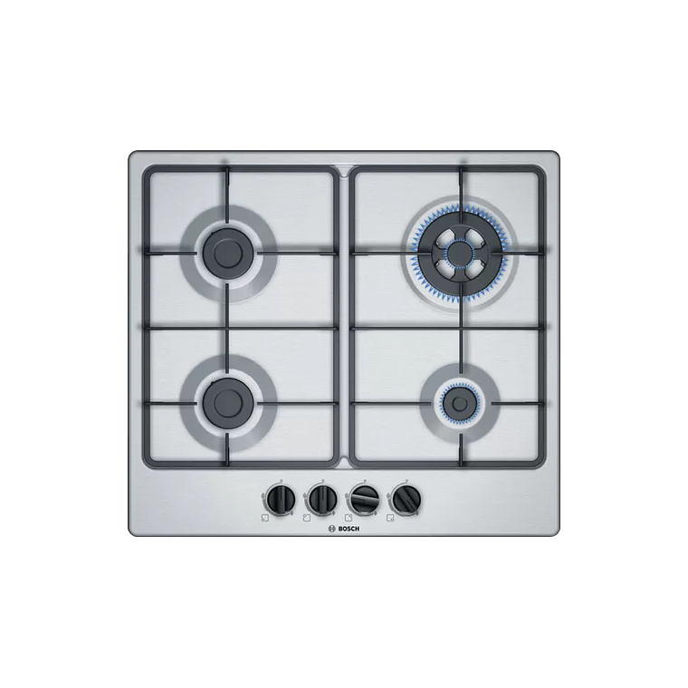 Encimera 4 Quemadores 60 cm Acero Inoxidable Gas Natural 1