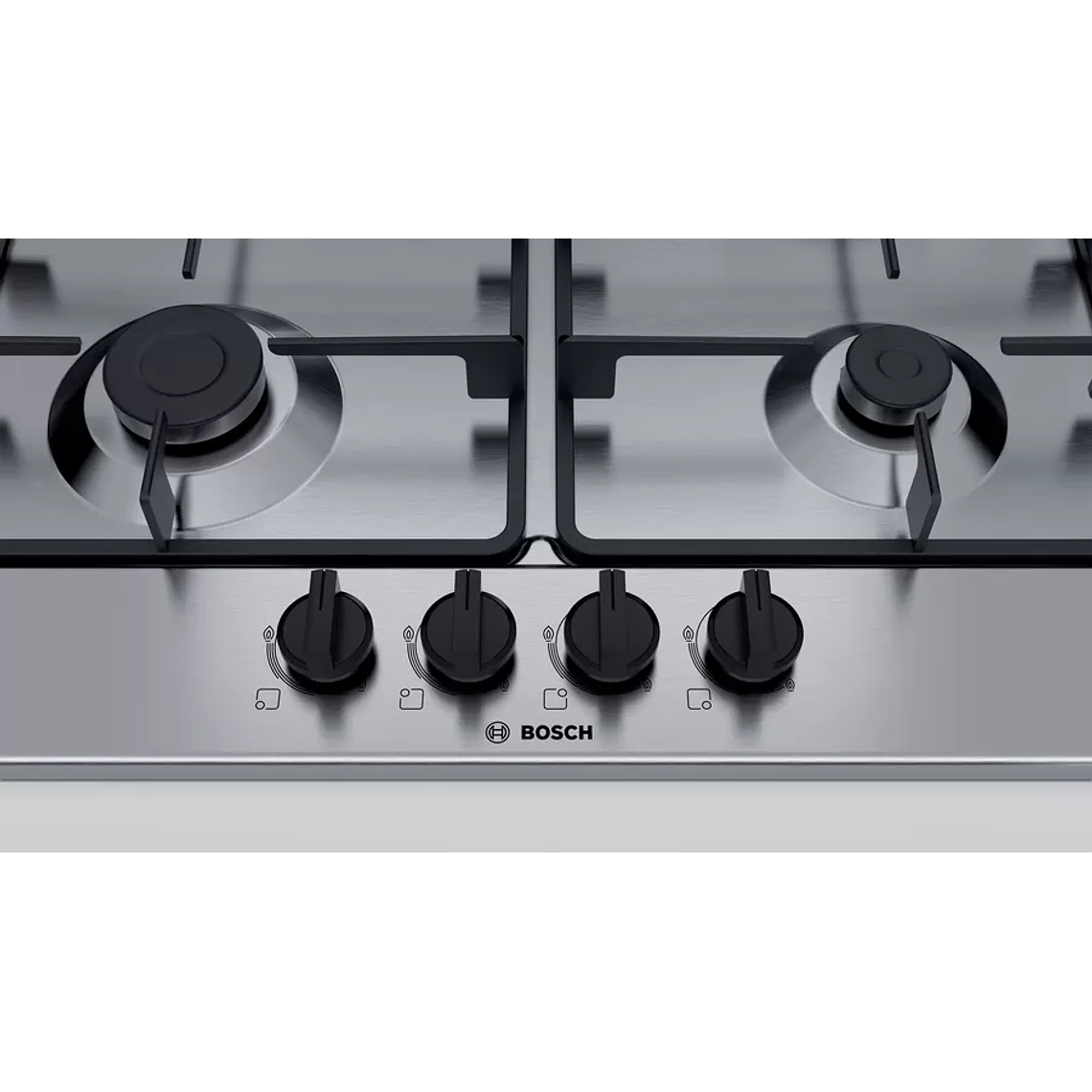 Encimera 4 Quemadores 60 cm Acero Inoxidable Gas Natural 4