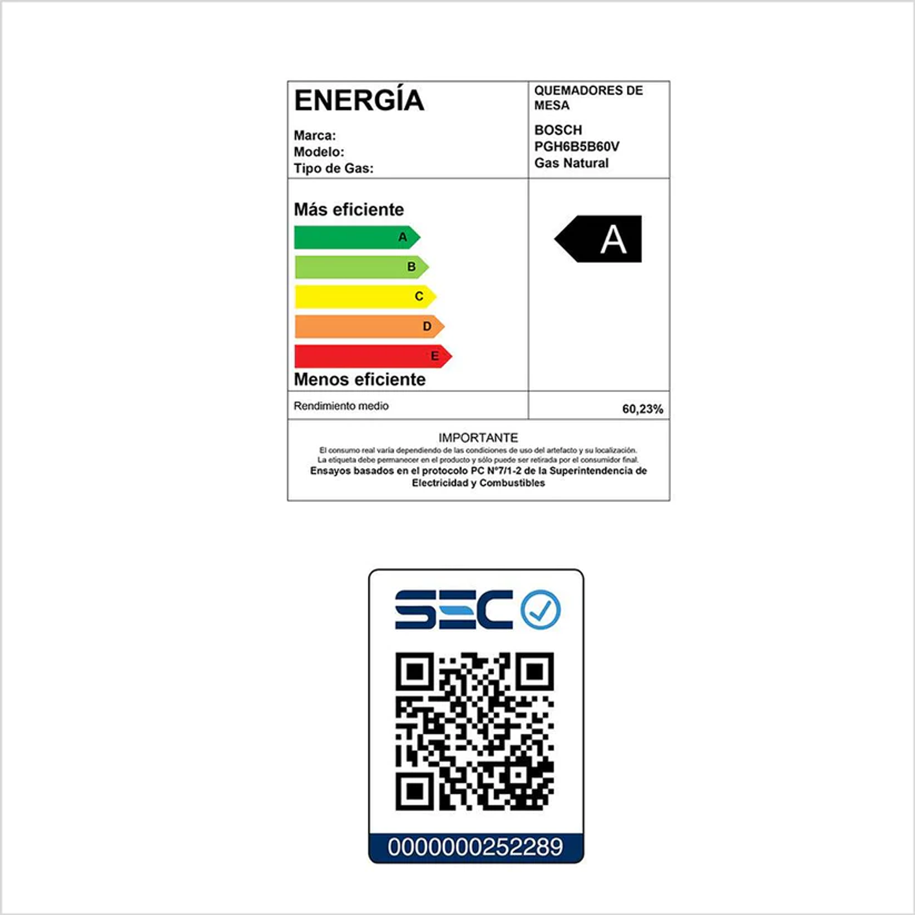 Encimera 4 Quemadores 60 cm Acero Inoxidable Gas Natural