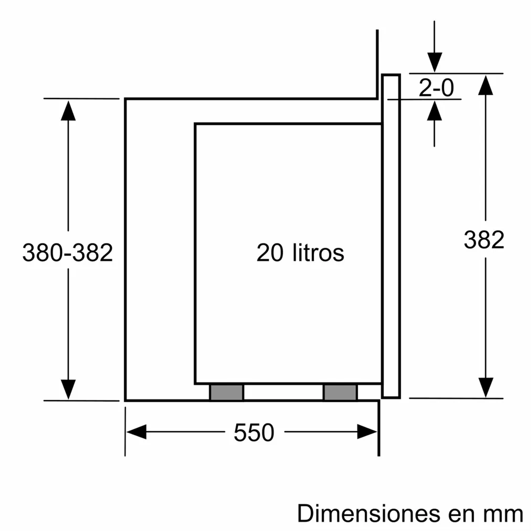 Serie 4 Microondas 60 cm integrable Acero inoxidable