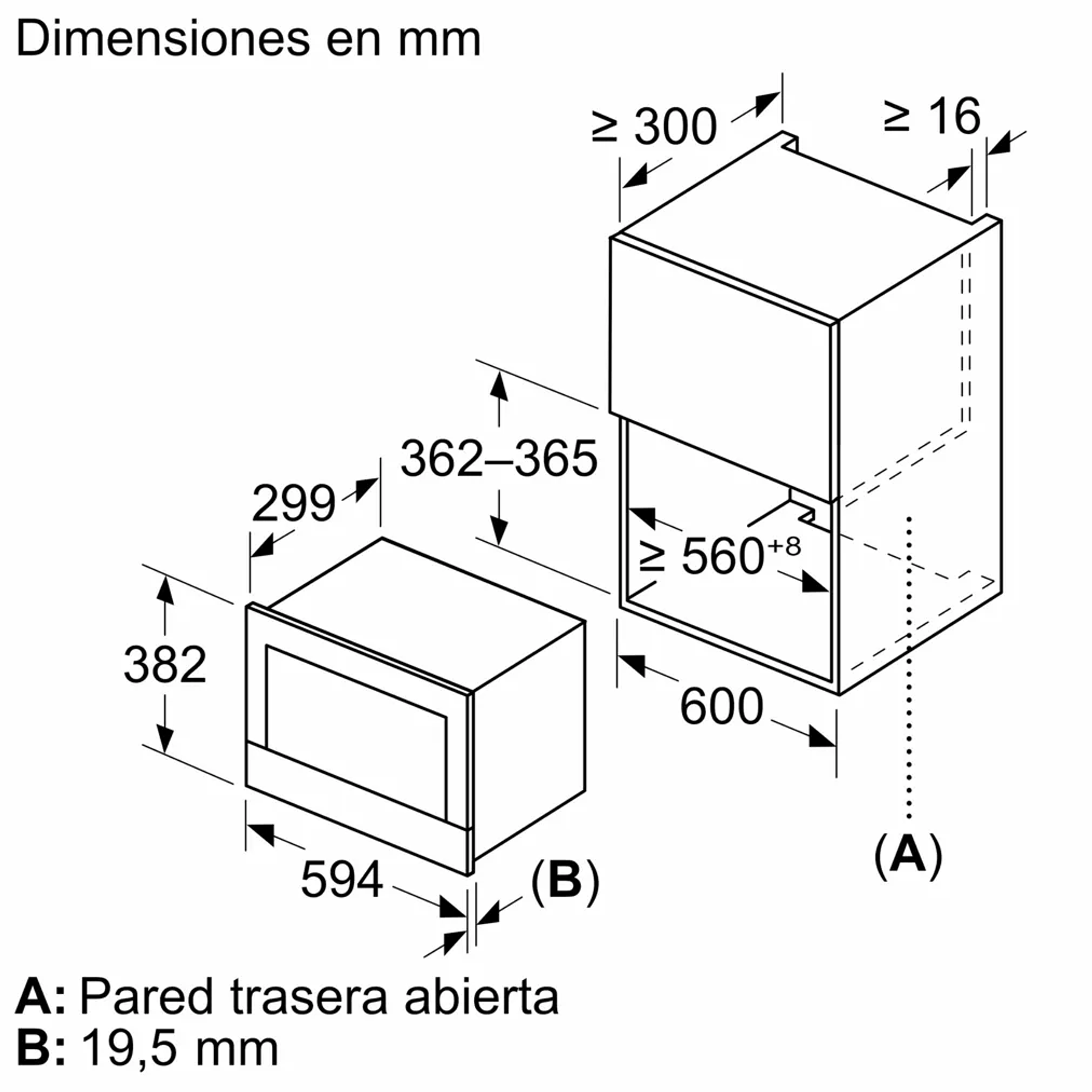 Serie 8 Microondas 60 cm integrable Negro