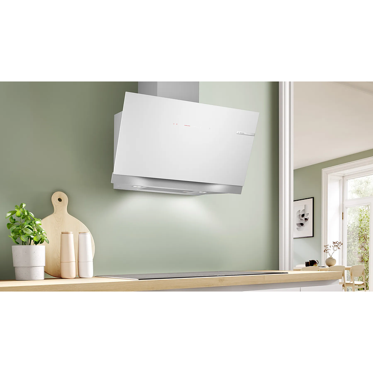 Serie 8 Campana decorativa de pared 90 cm Cristal blanco 2