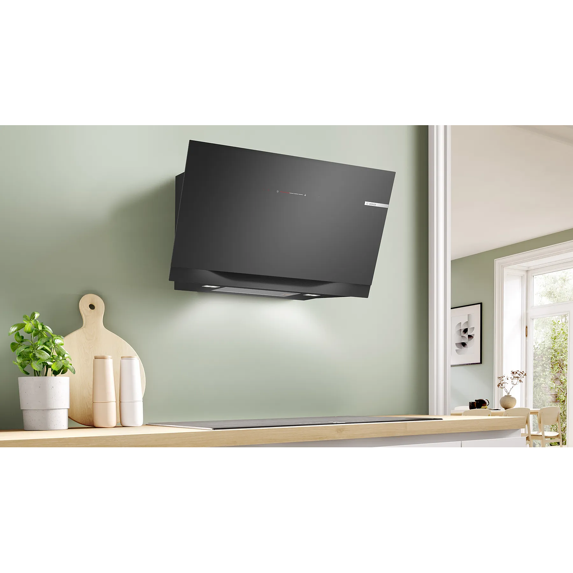 Serie 8 Campana decorativa de pared 90 cm Cristal Negro 2