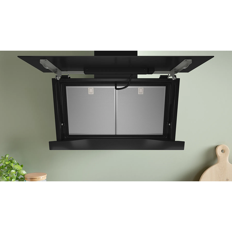 Serie 8 Campana decorativa de pared 90 cm Cristal Negro 5