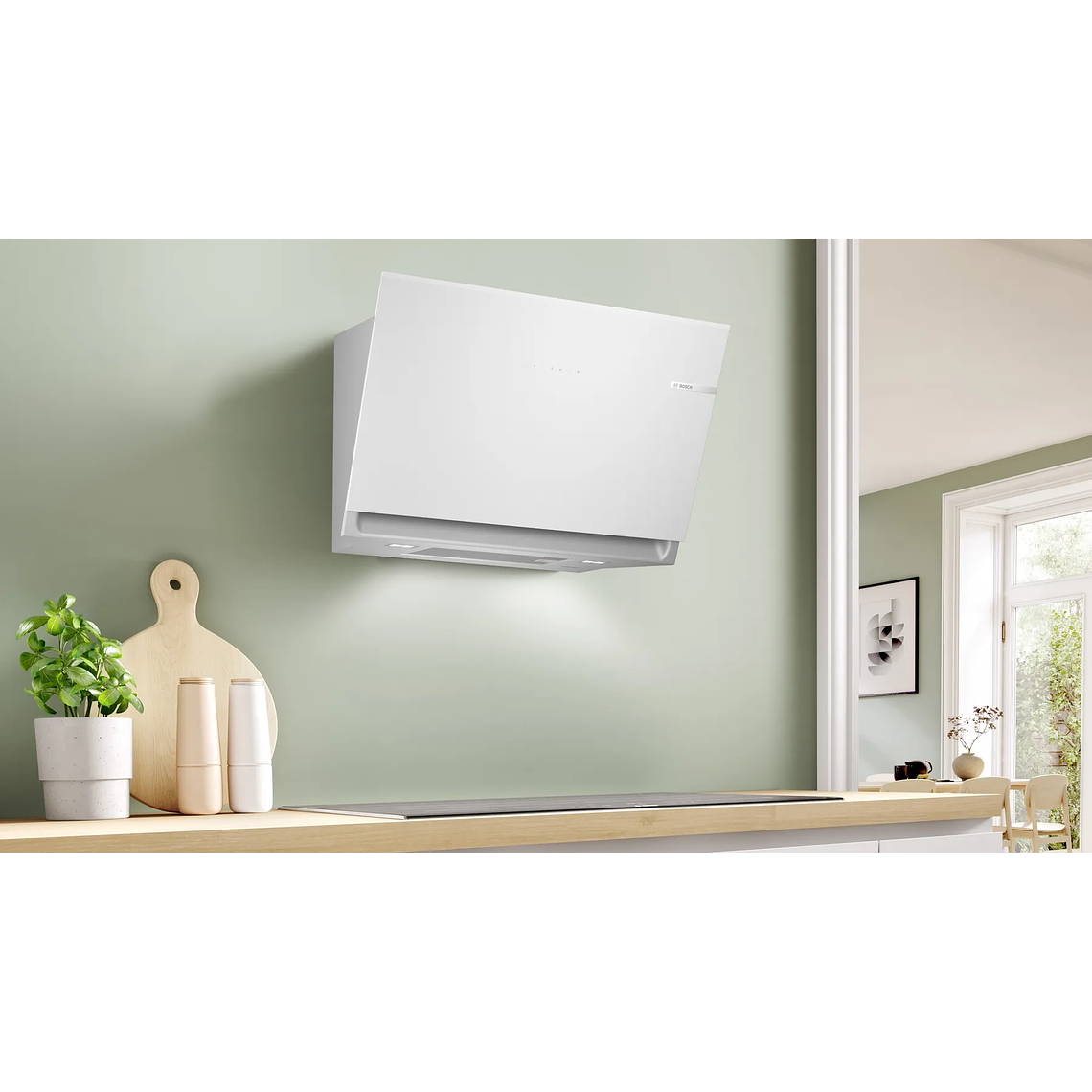 Serie 6 Campana decorativa de pared 80 cm Cristal blanco 3