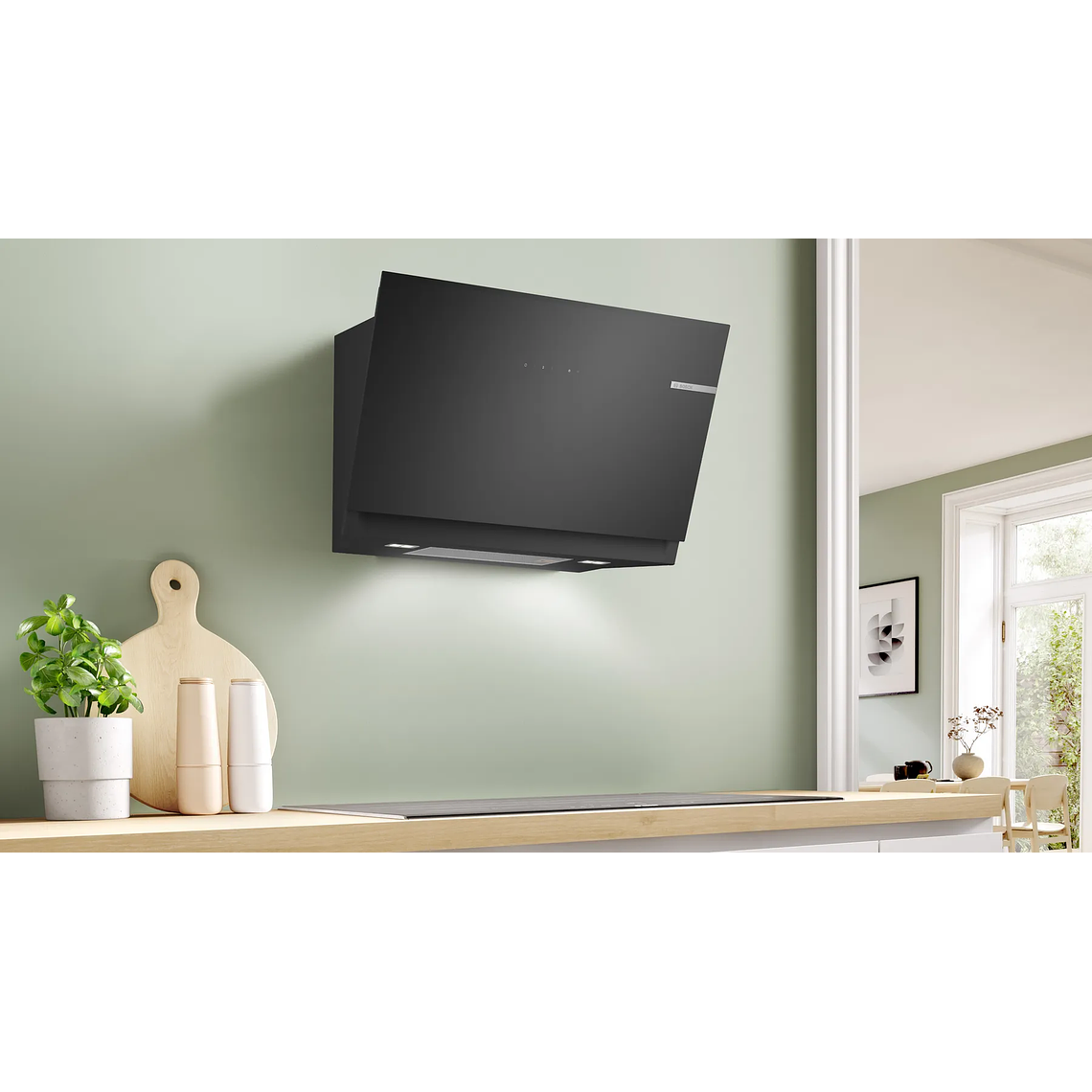 Serie 6 Campana decorativa de pared 80 cm Cristal negro 3