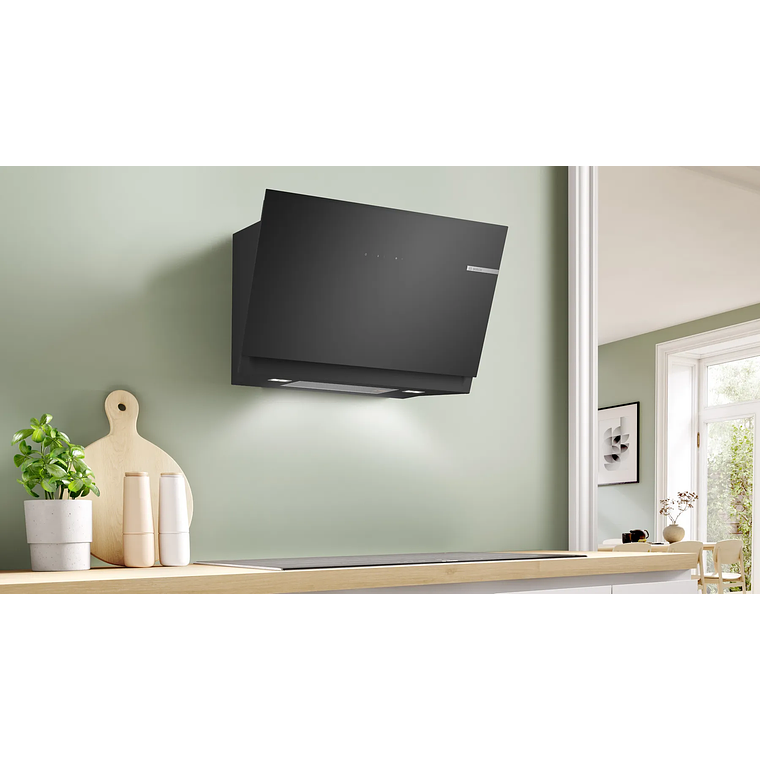 Serie 6 Campana decorativa de pared 80 cm Cristal negro 3