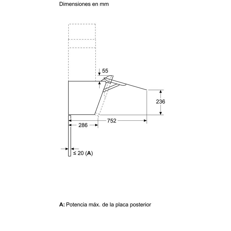 Serie 4 Campana decorativa de pared 60 cm Cristal blanco 12