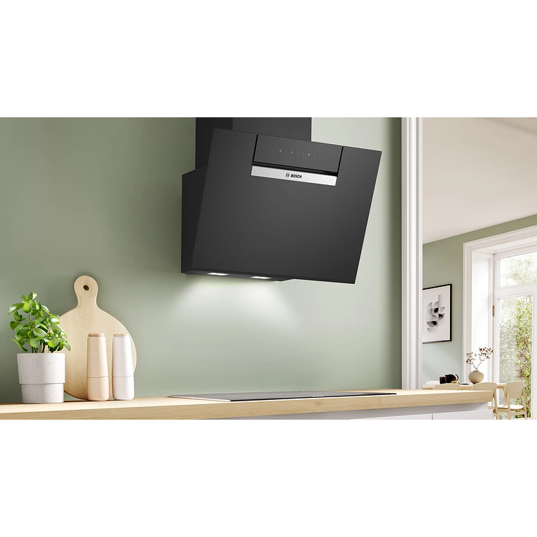 Serie 4 Campana decorativa de pared 60 cm Cristal negro 2
