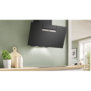 Serie 4 Campana decorativa de pared 80 cm Cristal negro