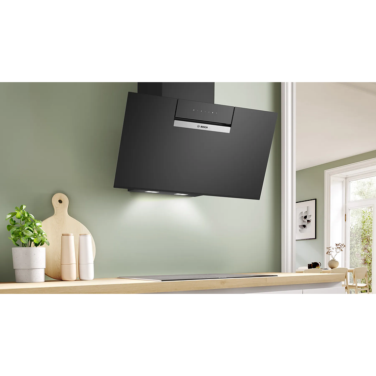 Serie 4 Campana decorativa de pared 80 cm Cristal negro 2