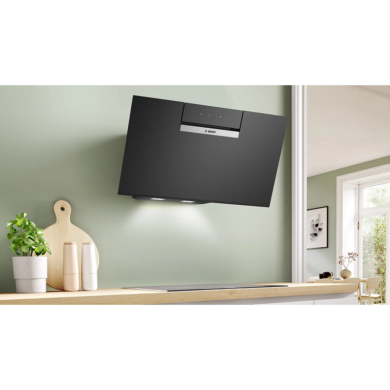 Serie 4 Campana decorativa de pared 80 cm Cristal negro 3