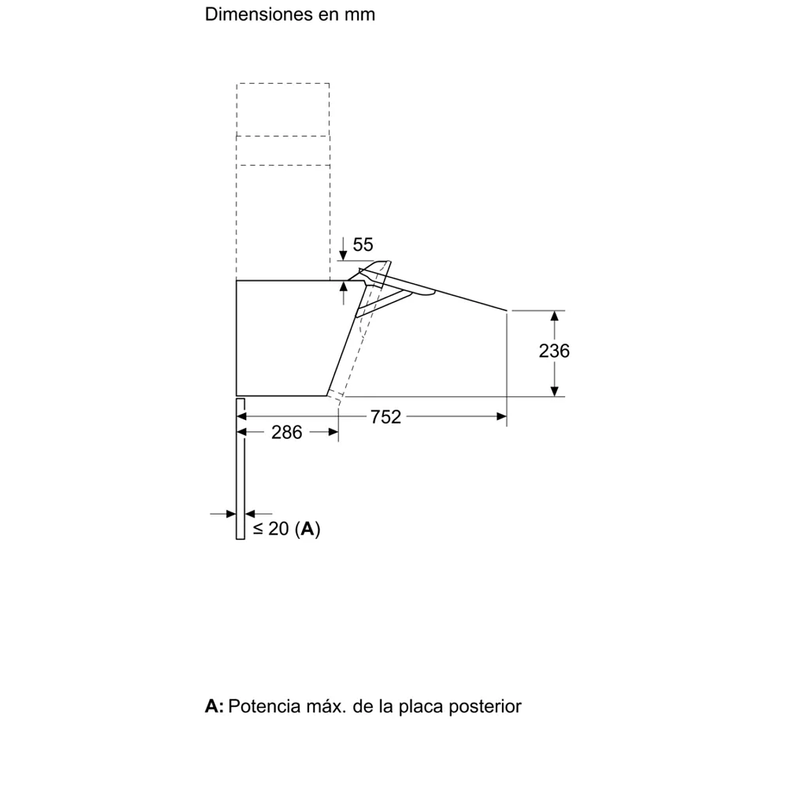Serie 4 Campana decorativa de pared 80 cm Cristal negro 12