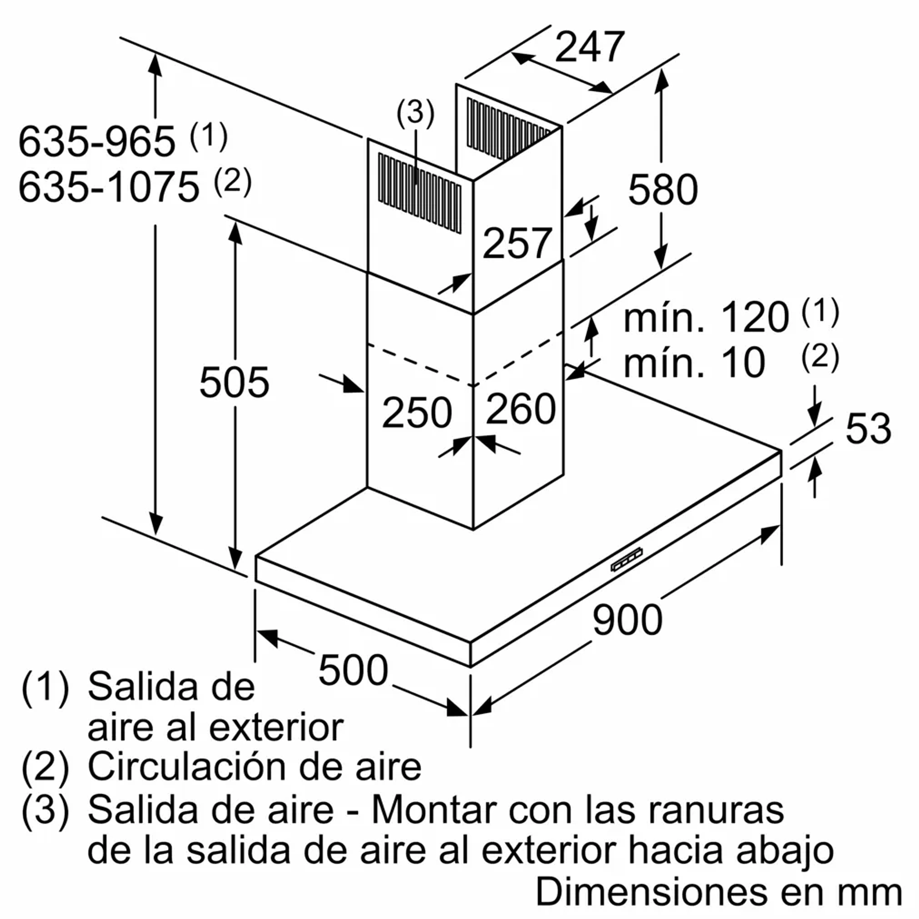 Serie 4 Campana decorativa de pared 90 cm Acero inoxidable