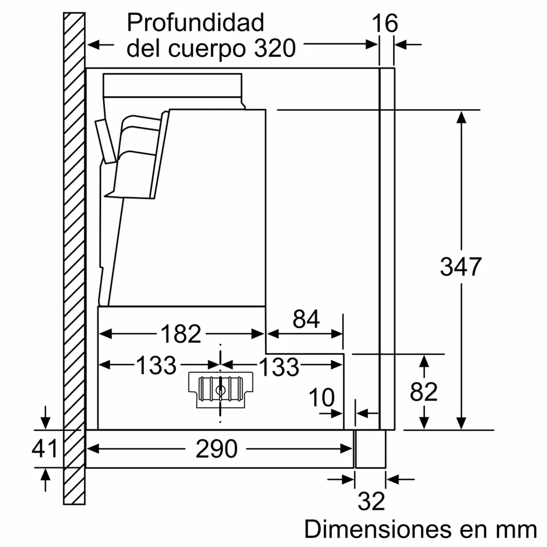 Serie 8 Campana telescópica 60 cm Acero inoxidable