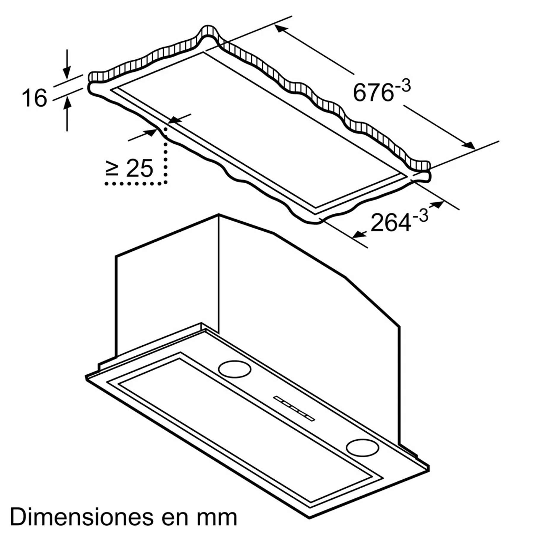 Serie 6 Módulo de integración 70 cm Acero inoxidable