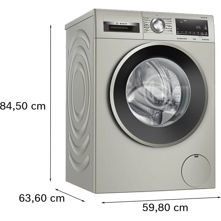 Serie 6 Lavadora de carga frontal 10 kg 1600 r.p.m., Acero inoxidable 5