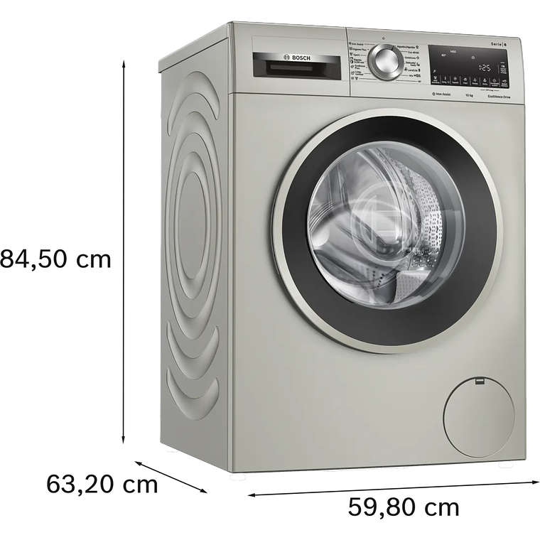 Serie 6 Lavadora de carga frontal 10 kg 1400 r.p.m., Acero mate antihuellas 5