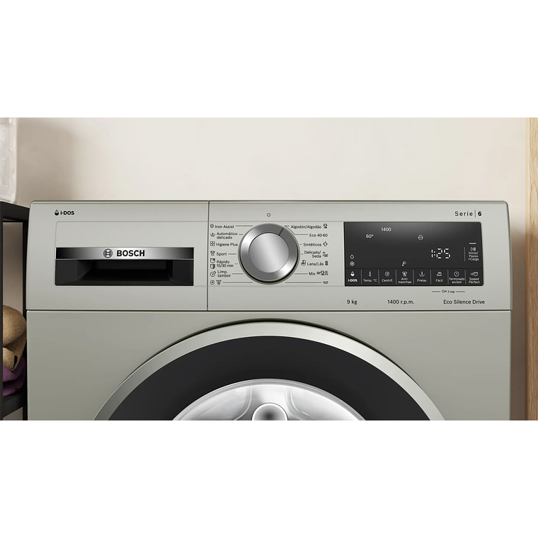 Serie 6 Lavadora de carga frontal 9 kg 1400 r.p.m., Acero inoxidable 2