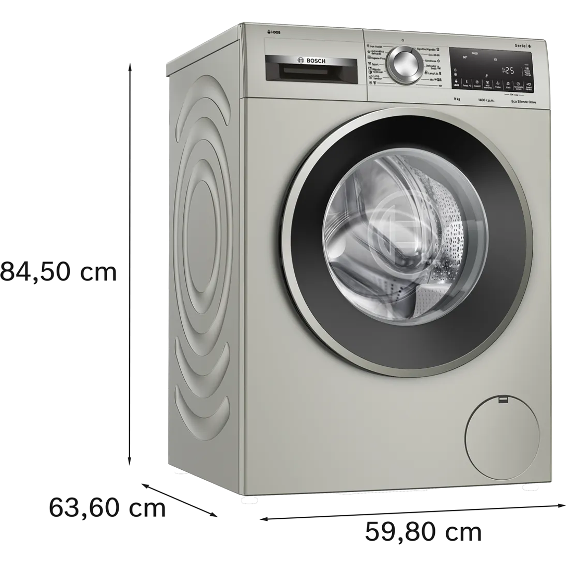 Serie 6 Lavadora de carga frontal 9 kg 1400 r.p.m., Acero inoxidable 5