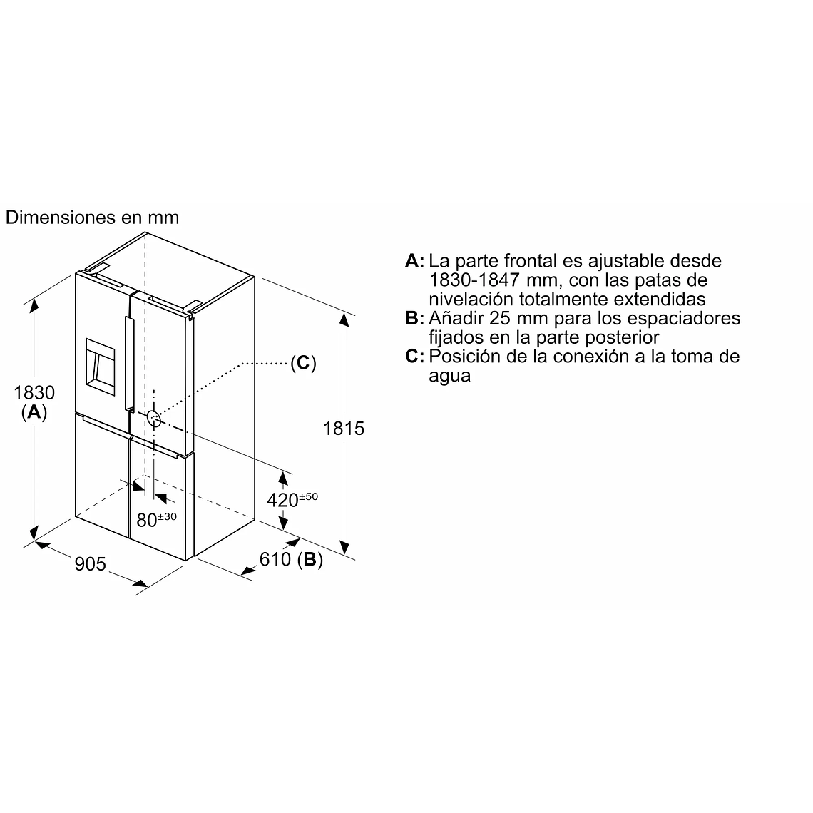 Serie 6 Multipuerta 183 x 90.5 cm Acero cepillado antihuellas 9