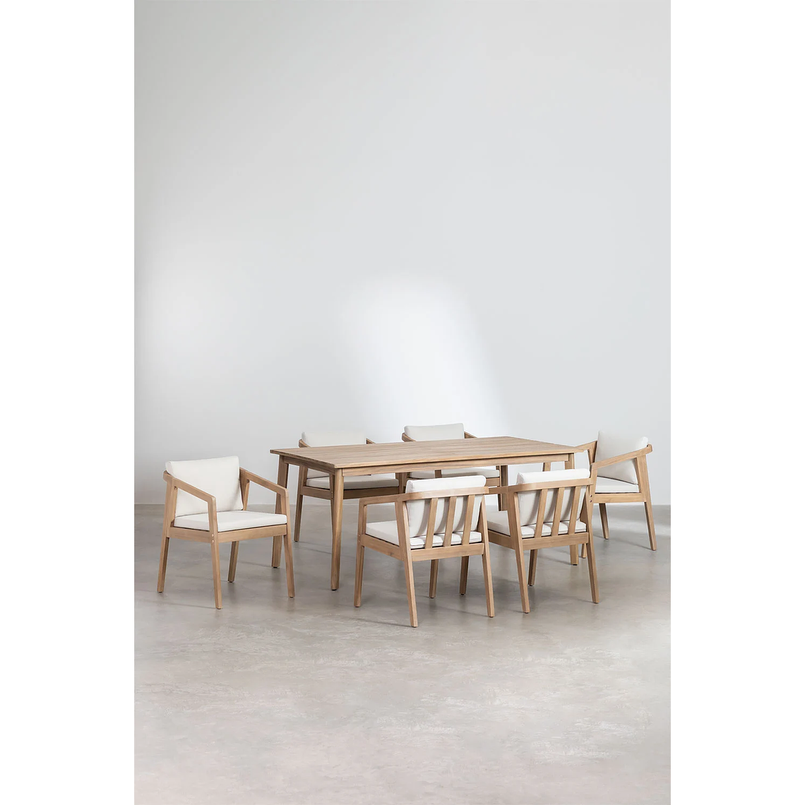 Juego de Comedor 6 Sillas en Madera de Acacia (180 x 90cm) 2