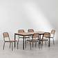 Juego de Comedor 6 Sillas Apilables en Acero y Madera de Acacia (160 x 90cm) - Miniatura 2