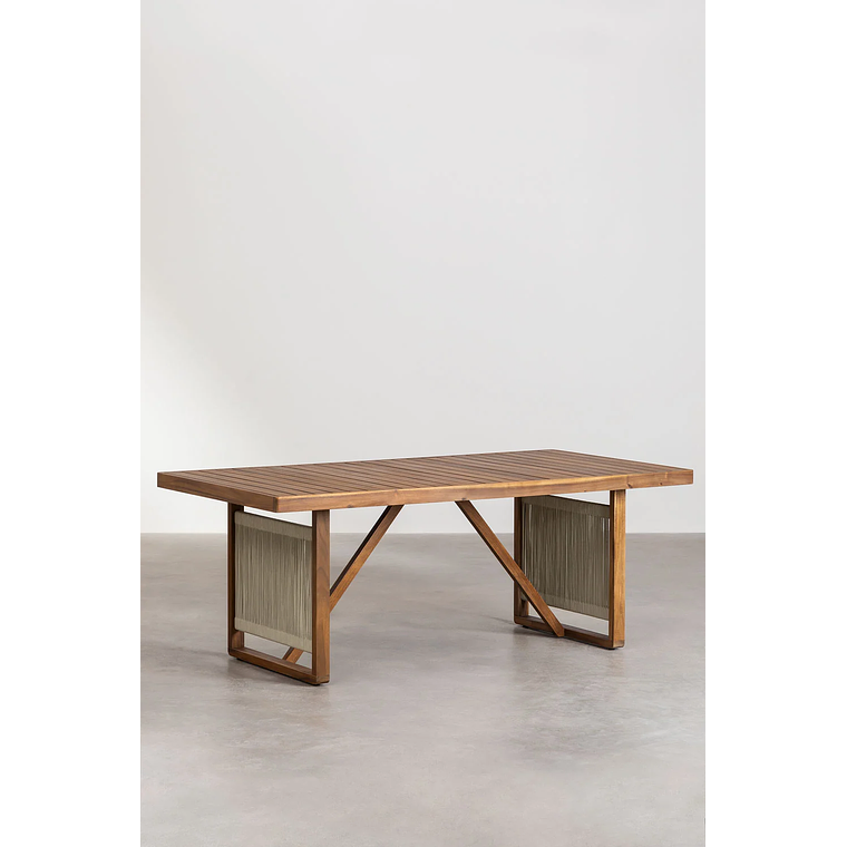 Juego de Comedor 6 Sillas Mesa Rectangular en Madera de Acacia (200 x 100cm) 3